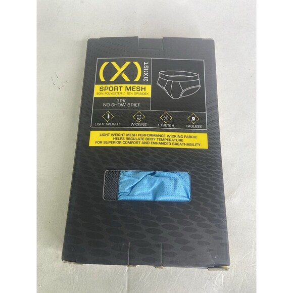 2xist Sport Mesh 3 Pack No Show Briefs Underwear Stretch Multicolor Mens Size XL - Picture 3 of 4